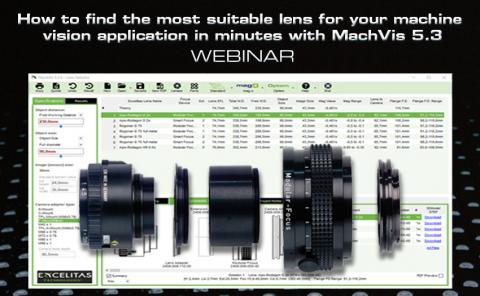 网络研讨会:如何在MachVis 5.3中找到最适合您的机器视觉应用的镜头